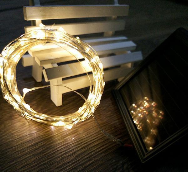 LED太陽能燈串 太陽能銅線燈串戶外防水圣誕節(jié)日裝飾燈 直銷