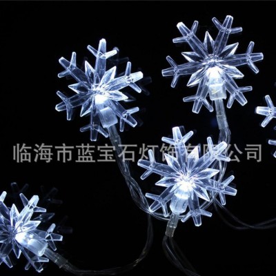 LED裝飾燈串 雪花電池盒圣誕彩燈串 戶外太陽能草地?zé)?工藝品