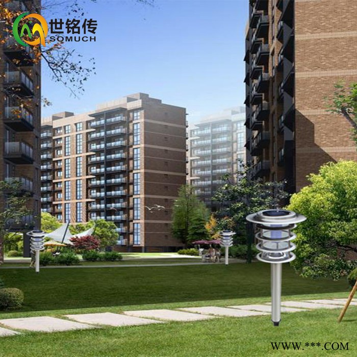 不銹鋼草坪燈太陽能超亮LED路燈室外庭院燈 戶外照明防水燈 太陽能燈