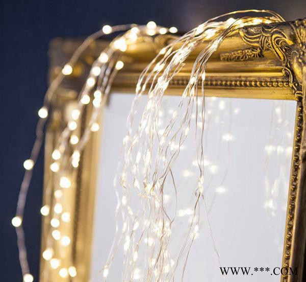 新款LED遙控?zé)舸?圣誕裝飾燈串 LED銅線燈 遙控四彩燈串 太陽能燈