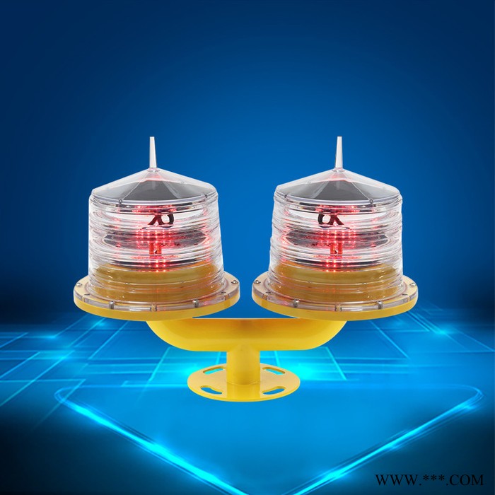 建航 航空障礙燈 高樓鐵塔子母燈主副燈同步閃爍 鐵鋰電池航標燈 長壽命航空警示燈閃光航障燈 GPS無線同步障礙燈