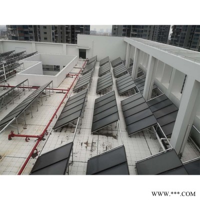 尚而特藍膜平板太陽能集熱器海南太陽能學校熱水工程安裝開票廠家定制直銷價格