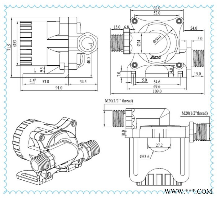 中科DC50E 太陽能水泵 揚程15米景觀噴泉水泵 假山流水 耐高溫熱水器泵 鍋爐管道循環 系統增壓泵