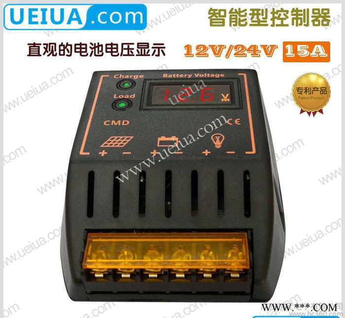 電壓顯示  PWM+WPC控制 多重保護15A太陽能控制器