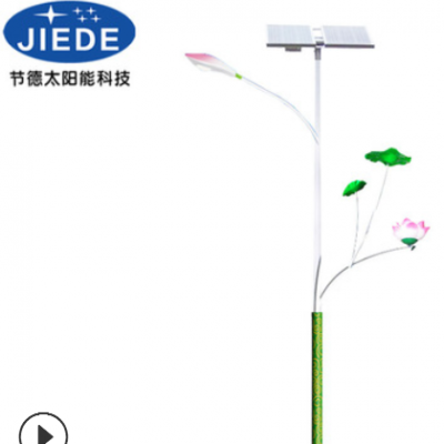 太陽能蓮花庭院路燈景觀公園花園小區 6米LED廣場定制雙頭路燈