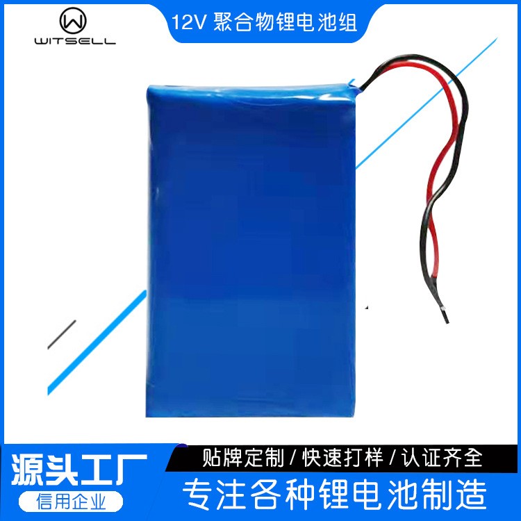 工廠批發12V聚合物鋰電池各種容量燈帶音響監控氣燈空氣凈化器