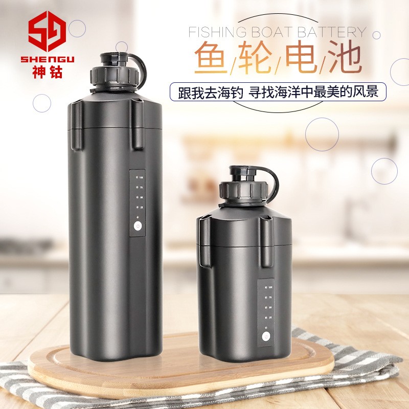 14.8V10000mah電動漁輪鋰電池5000mAh電絞輪深海釣兩孔帶電顯包郵