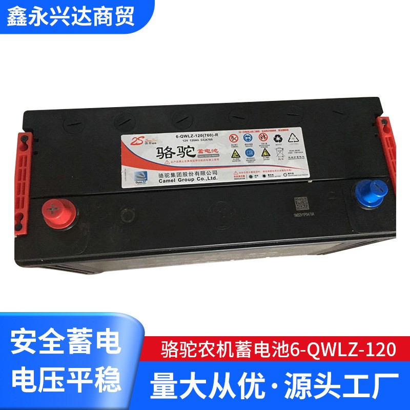 駱駝農(nóng)機(jī)蓄電池6-QWLZ-120電瓶批發(fā) 免維護(hù)鉛酸蓄電池 啟動(dòng)蓄電池