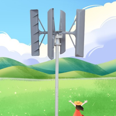 H型 小型垂直軸風力發電機 6V風光互補路燈12V 船用監控路燈