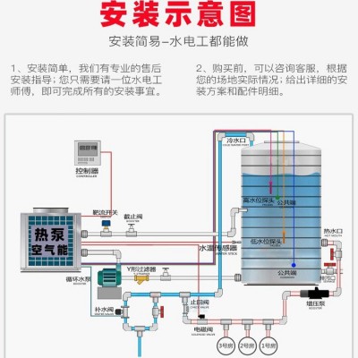 廠家直銷空氣能熱泵 5匹10匹學校宿舍醫院中央熱水設備空氣源熱泵