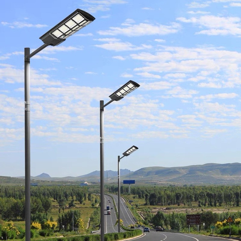 跨境太陽(yáng)能路燈一體化人體感應(yīng)戶外防水新農(nóng)村工程庭院燈亞馬遜款