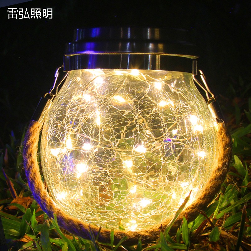 太陽能戶外燈庭院燈裂紋燈瓶子燈掛燈許愿燈創意裝飾圣誕 梅森瓶燈