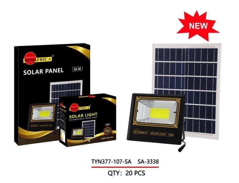 SUNAFRICA外貿現貨50W戶外照明便攜式墻掛燈工作應急太陽能路燈
