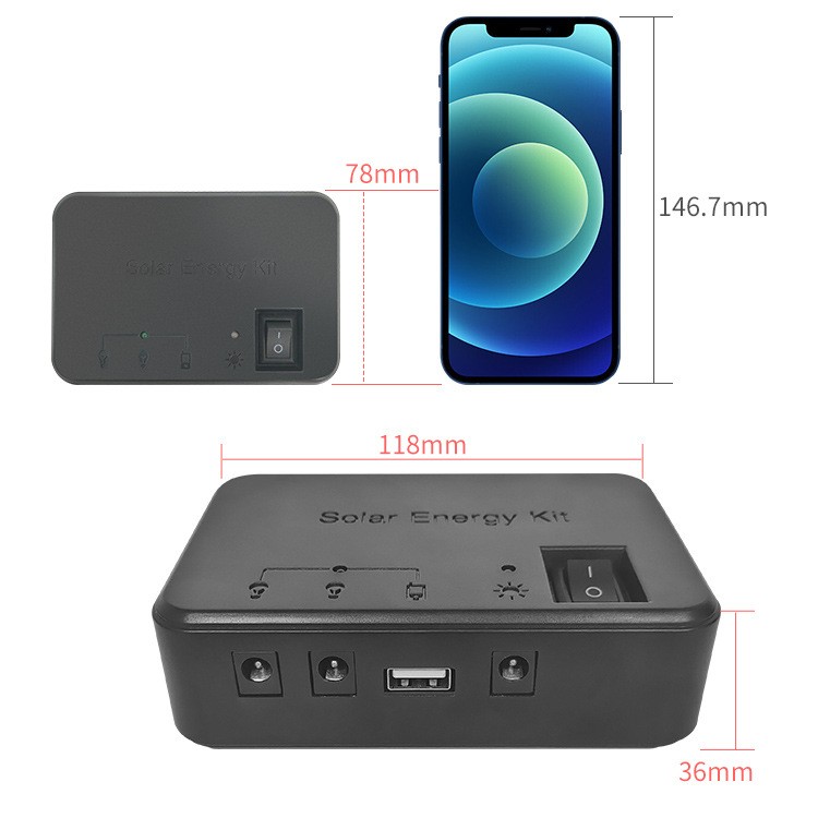 6AH鐵鋰太陽能家用照明小系統輕便戶外露營旅游照明跨境電商專款