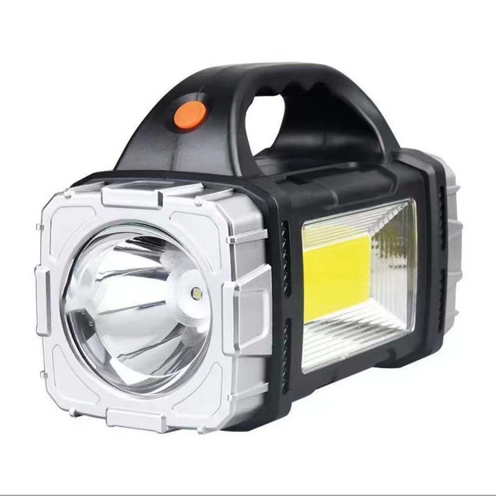 新款多功能手提燈強(qiáng)光手電筒戶外太陽(yáng)能充電LED照明燈便攜探照燈